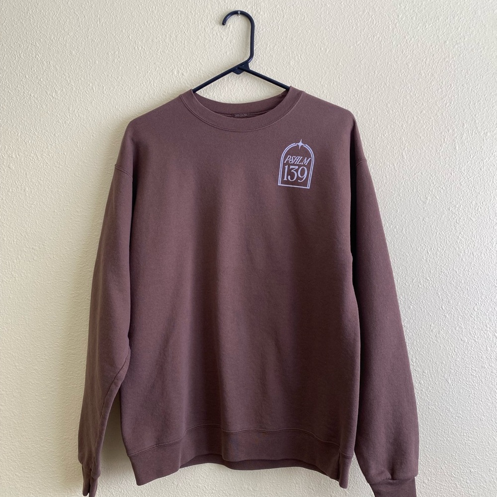 Psalm 139 Faith-Based Brown Crewneck